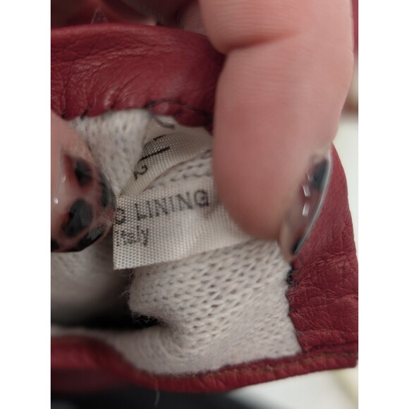 Carson Pirie Scott Vintage Red Leather Gloves Made In Italy Size 6 1/2 Small XS - Picture 7 of 9